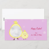 Pink Baby Chick Osterfoto Karten (Vorne/Hinten)