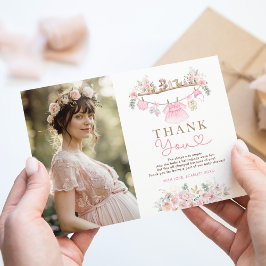 Pink Baby Clothes Girl Wäsche Baby Dusche Dankeskarte