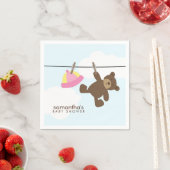 Pink Baby Clothesline und Teddy Bear Serviette (Beispiel)