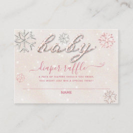 Pink Baby Cold Outdoor Kristall Glitzer Raffle Begleitkarte