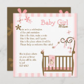 Pink Baby Crib Einladung (Vorne/Hinten)
