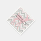 Pink Baby Deer & Grau/Rosa Zickzack Neapel Serviette (Ecke)
