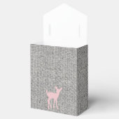 Pink Baby Deer & Grau Zickzack/Burlap Fevor Box Geschenkschachtel (Geöffnet)
