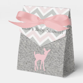 Pink Baby Deer & Grau Zickzack/Burlap Fevor Box Geschenkschachtel