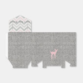 Pink Baby Deer & Grau Zickzack/Burlap Fevor Box Geschenkschachtel (Ungefaltet)