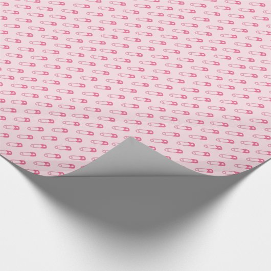 Pink Baby Diaper Buttone Dusche Geschenkpapier (Ecke)