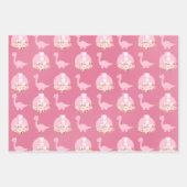 Pink Baby Dinos Geschenkpapier Set (Vorderseite 2)