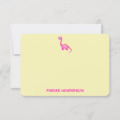 Pink Baby Dinosaur Personalisiert Stationery Dankeskarte (Vorderseite)