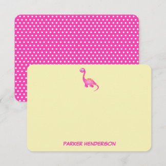 Pink Baby Dinosaur Personalisiert Stationery Dankeskarte