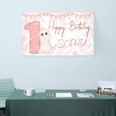 Pink Baby Dinosaurier 1. Geburtstag Party personal Banner (Messeveranstaltung)