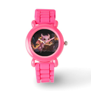 Pink Baby Dragon liest ein Buch Armbanduhr