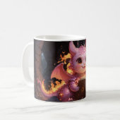 Pink Baby Dragon liest ein Buch Kaffeetasse (Vorderseite Links)