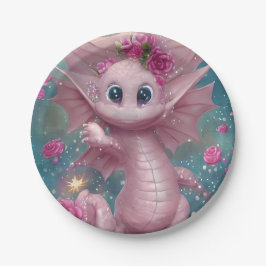 Pink Baby Dragon Pappteller