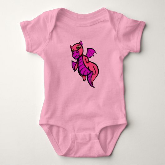 Pink Baby Dragon Strampler (Vorderseite)