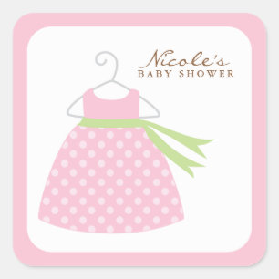 Pink Baby Dress Quadratischer Aufkleber