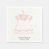 Pink Baby Dress Taufe Papier Napkin Serviette (Vorderseite)