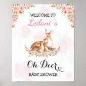 Pink Baby Dusche Aquarell Cloud Rosen Empfang Poster (Vorne)