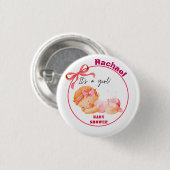 Pink Baby Dusche, Baby Girl Dusche Button (Vorne & Hinten)
