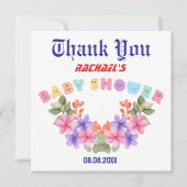 Pink Baby Dusche, Baby Girl Dusche Dankeskarte (Vorderseite)