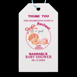 Pink Baby Dusche, Baby Girl Dusche Geschenkanhänger