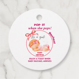 Pink Baby Dusche, Baby Girl Dusche Geschenkanhänger