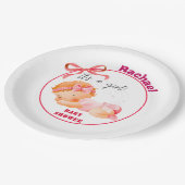 Pink Baby Dusche, Baby Girl Dusche Pappteller (Schrägansicht)