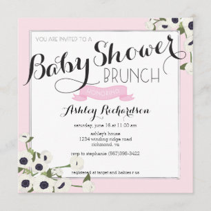 Pink Baby Dusche Brunch Einladung