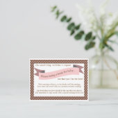 Pink Baby Dusche Buchsteckkarte für Mädchen Begleitkarte (Stehend Vorderseite)