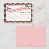 Pink Baby Dusche Buchsteckkarte für Mädchen Begleitkarte (Vorne/Hinten)