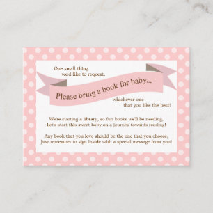 Pink Baby Dusche Buchsteckkarte für Mädchen Begleitkarte