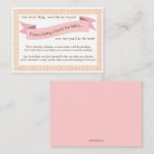 Pink Baby Dusche Buchsteckkarte für Mädchen Begleitkarte (Vorne/Hinten)
