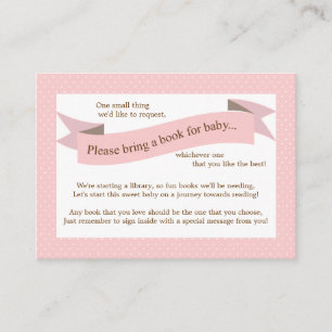 Pink Baby Dusche Buchsteckkarte für Mädchen Begleitkarte