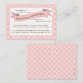 Pink Baby Dusche Buchsteckkarte für Mädchen Begleitkarte (Vorne/Hinten)
