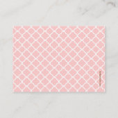 Pink Baby Dusche Buchsteckkarte für Mädchen Begleitkarte (Rückseite)