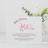 Pink Baby Dusche by Mail für Mädchen Einladung (Stehend Vorderseite)