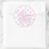 Pink Baby Dusche Cupcake Toppers Stickers (Tasche)