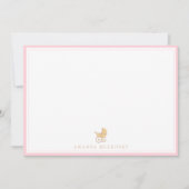 Pink Baby Dusche Danke, Flat Mitteilungskarte (Vorderseite)