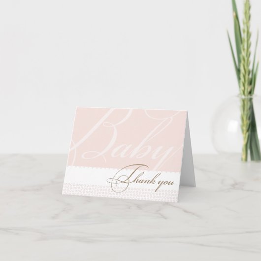 Pink Baby Dusche Danke Karte (Vorderseite)