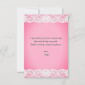 Pink Baby Dusche Dankeskarte (Vorderseite)