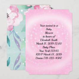 Pink Baby Dusche Einladung