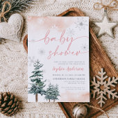 Pink Baby Dusche Einladung, Winter Baby Dusche Einladung