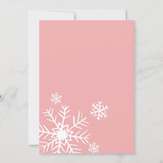 Pink Baby Dusche Einladung, Winter Baby Dusche Einladung (Rückseite)