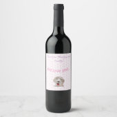 Pink Baby Dusche Fresh Muster Weinetikett (Vorderseite)