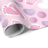Pink Baby Dusche Geschenkpapier (Rolleneckpunkt)