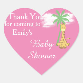 Pink Baby Dusche Giraffe Danke Aufkleber