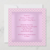 Pink Baby Dusche Girl Umbrella Bassinette Einladung (Rückseite)