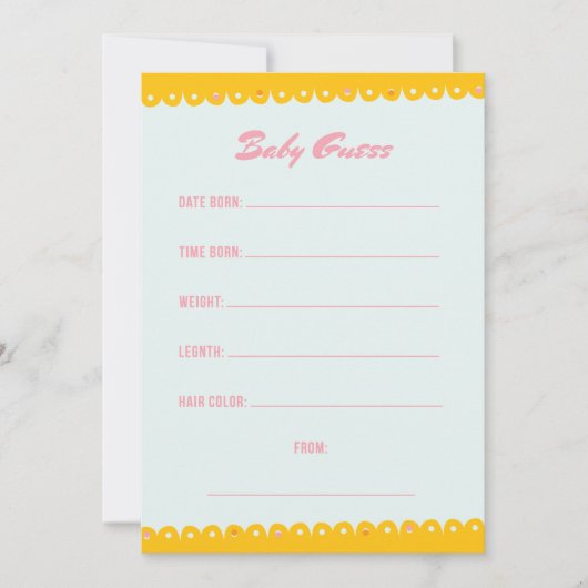Pink Baby Dusche Guess Einladung (Vorderseite)