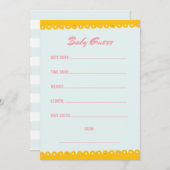 Pink Baby Dusche Guess Einladung (Vorne/Hinten)