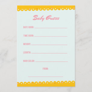 Pink Baby Dusche Guess Einladung