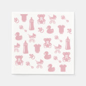 Pink Baby Dusche Icons Serviette (Vorderseite)